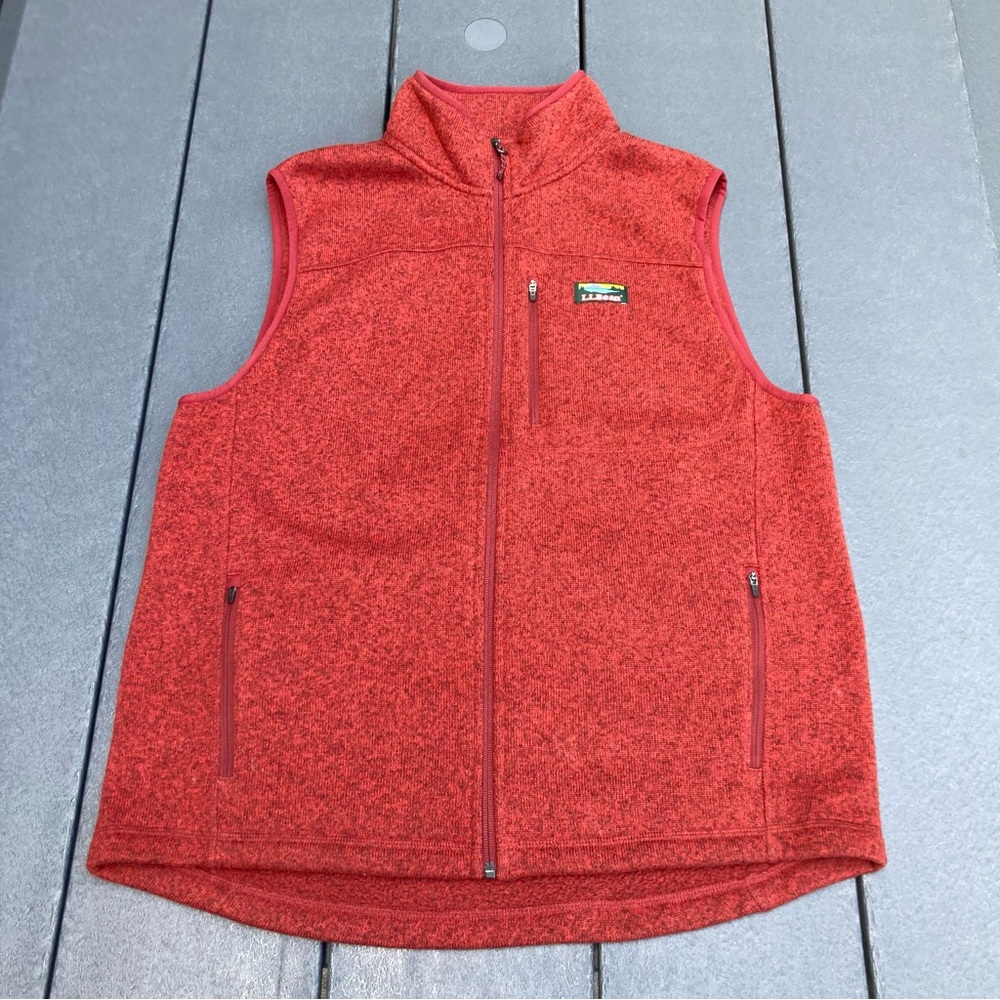 Men’s L.L. Bean Red Sweater Fleece Jacket, L Reg